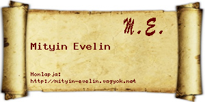 Mityin Evelin névjegykártya